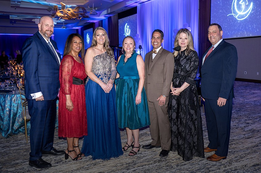 Board of directors Jeffrey Woodin, Rochelle Curley, with Florida Center's CEO Kristie Skoglund, Sarrah Swasey, Eddie Perez-Ruberte, Chief Philanthropy Officer Kate Reed and Neal Horen
