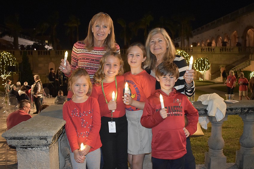 Front Row: Pre-K student Vivienne Stickley, 4th grader Zoya Marsicano, 4th grader Genevieve Stickley and 1st grader Grant Stickley. Back Row: Grandmothers Maggie Veeneman and Susan Stickley.