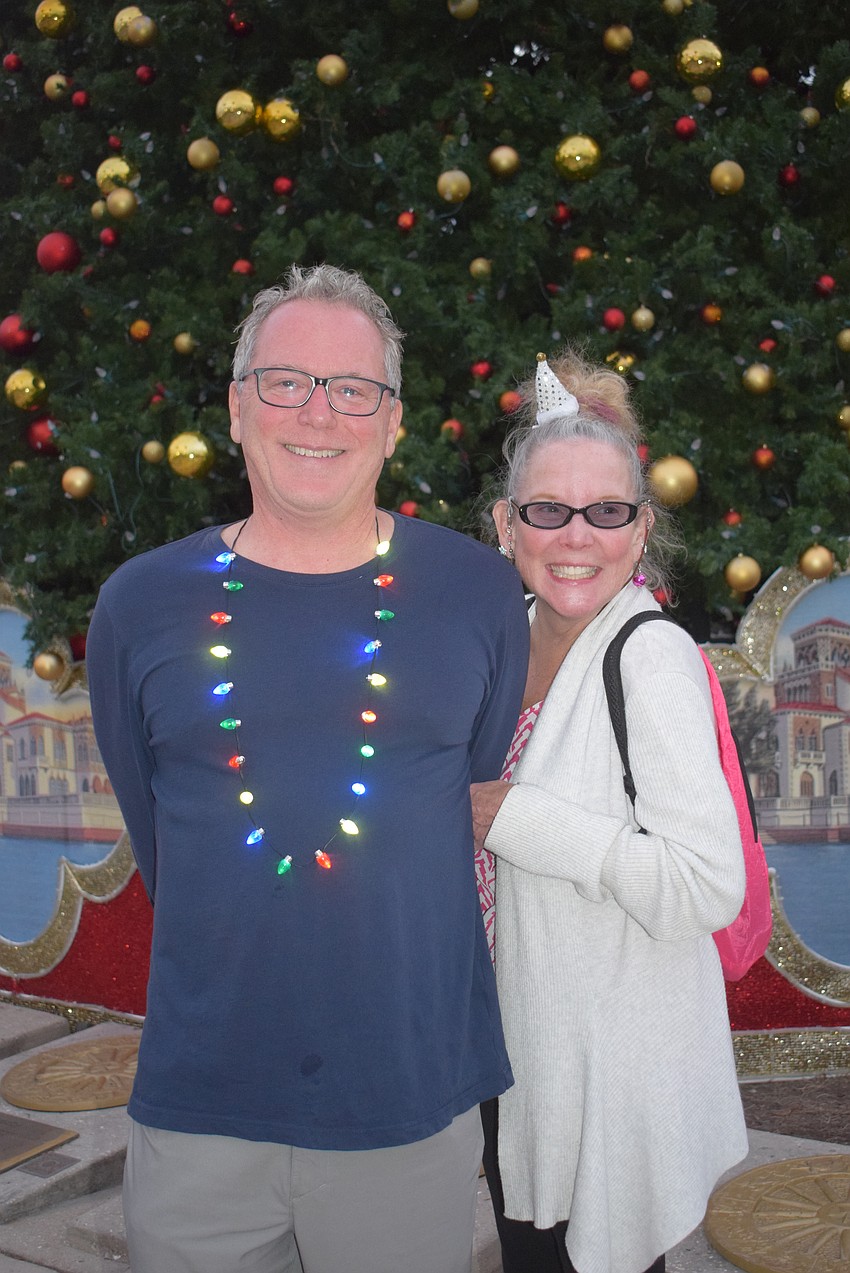 Longboaters Erin and Brian Snyder went to the tree lighting for the first time.