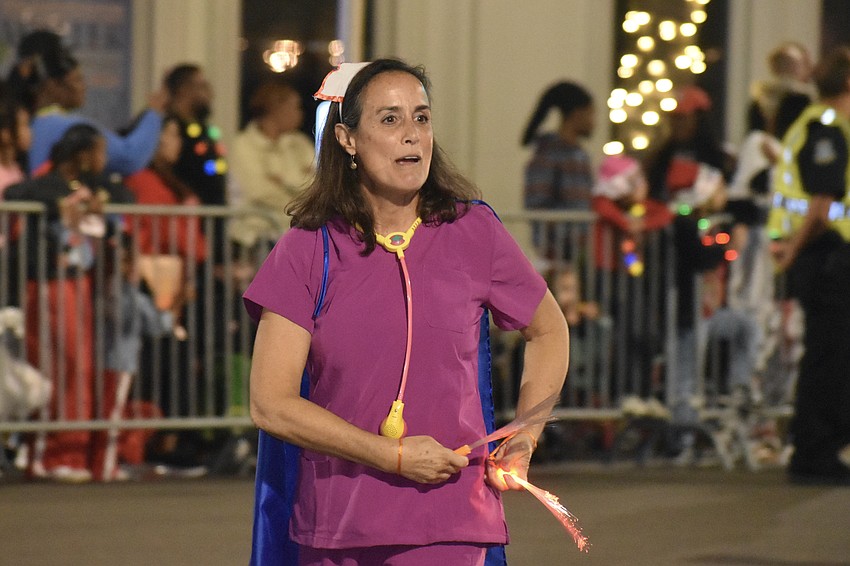 Tracey Hull of YMCA makes her way along the parade route.