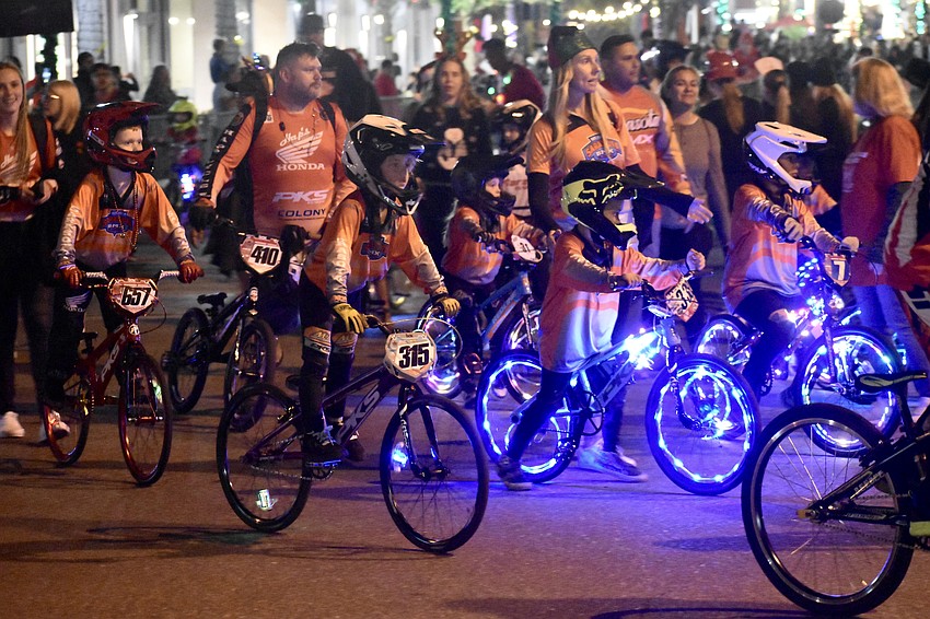 BMX makes its way along the parade route.