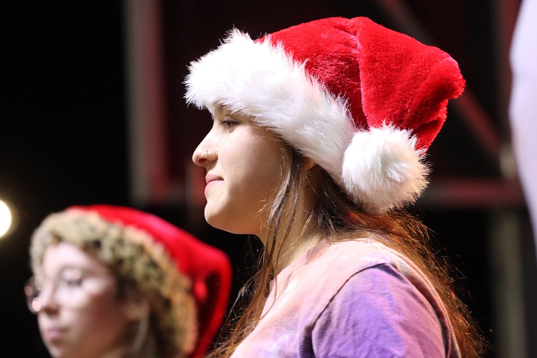 Horizon High color guard member Stephanie Rodriguez enjoyed performing on the stage at Christmas at Hamlin.