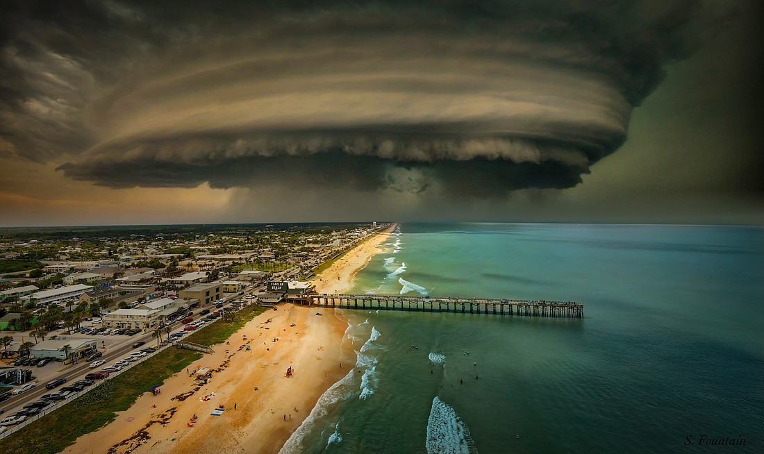 Shannon Fountain's stunning aerial image of Flagler Beach is the photo for the month of May in the Florida Association of Counties 2025 calendar, “Stormy Skies.” Courtesy photo