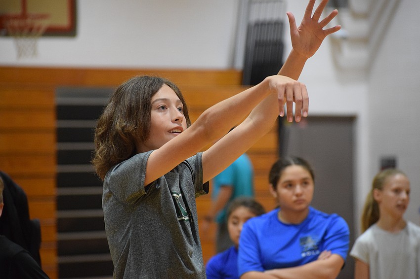 Xavier Uhlinger won the boys 12-13 year-old age group at the Lakewood Ranch-Sarasota Elks Hoop Shoot on Monday, Dec. 9 at Carlos E. Haile Middle School. He made 22 of 25 free-throw attempts, which was the most of any of the 21 participants.