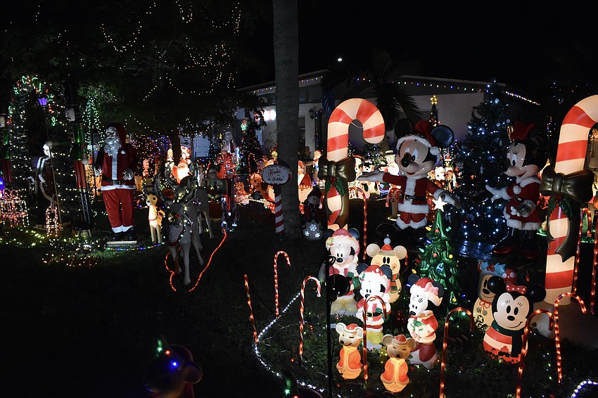 A variety of animated figures and decorations were set out at 2834 Browning St.