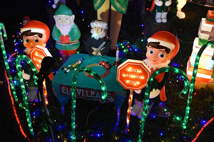 Numerous decorations and animated figures can be found at 2834 Browning St.