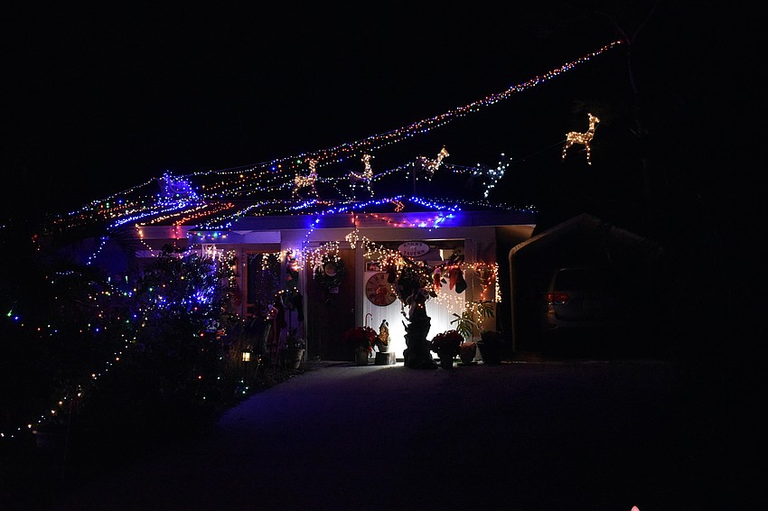 Reindeer take off from the roof of 2300 Grove St.