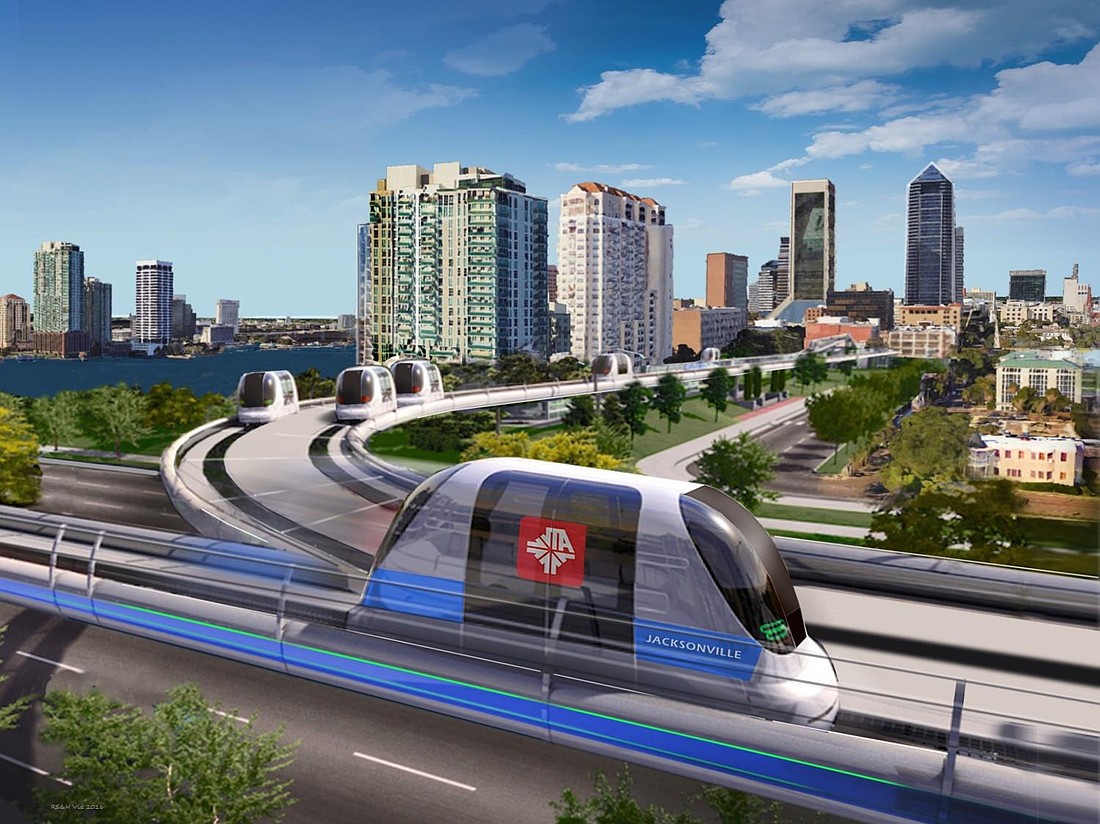 An image from the "JTA Skyway Modernization Program: Creating the Ultimate Urban Circulator" shows the U2C using elevated paths.