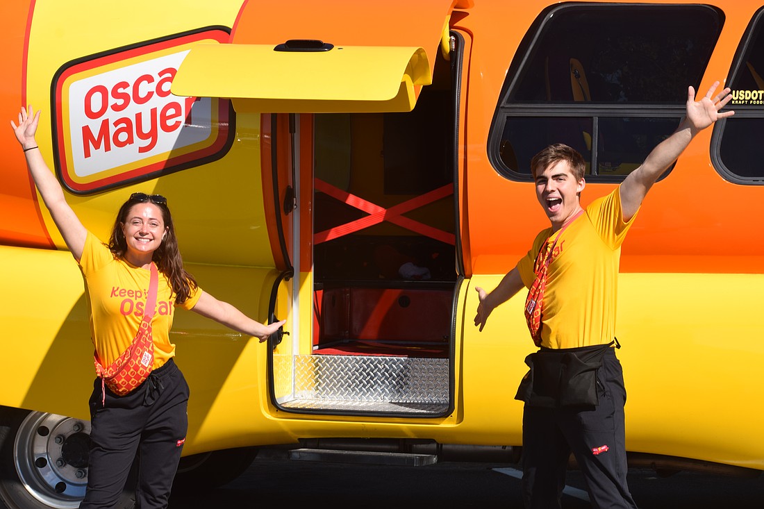 Oscar Mayer 'hotdoggers' Kaitlin Goldstein and Cooper Albert drive around the country to spread brand awareness and tease out some smiles.