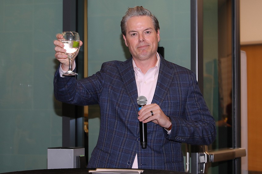 Phillip Lanham addresses the guests with heartfelt words and a sincere toast.