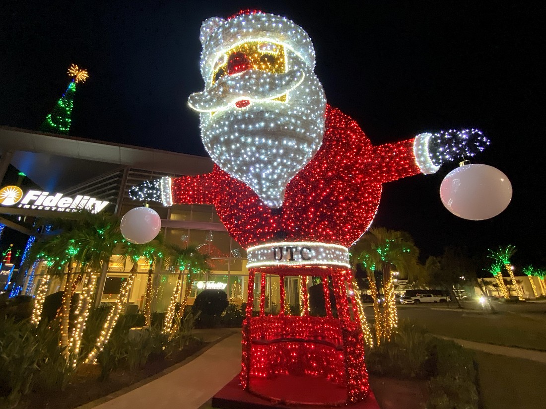 This giant Santa is new to the University Town Center's holiday display.