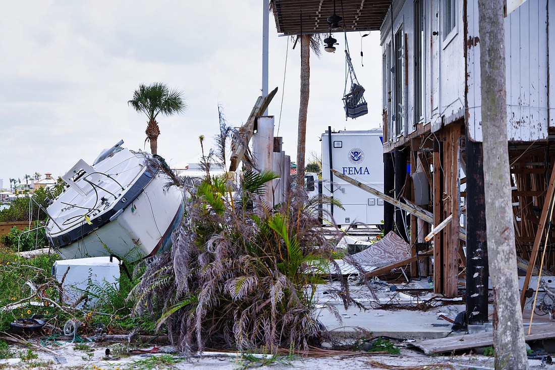 Hurricane Ian caused widespread damage in Lee County, including this part of Fort Myers Beach in a 2023 photo.