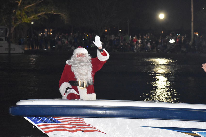 Santa Claus makes his appearance as the parade ends.
