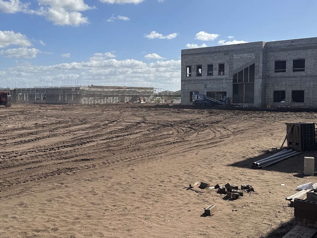 With the elementary portion of Lake Manatee K-8, right, opening in August 2025, and the middle school portion, being constructed on the left, opening in August 2026, the School District of Manatee County needs to redistrict in 2025.