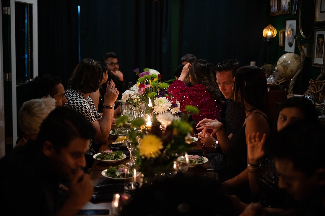 A scene from a meal at The Adnoraf supper club in Tampa.