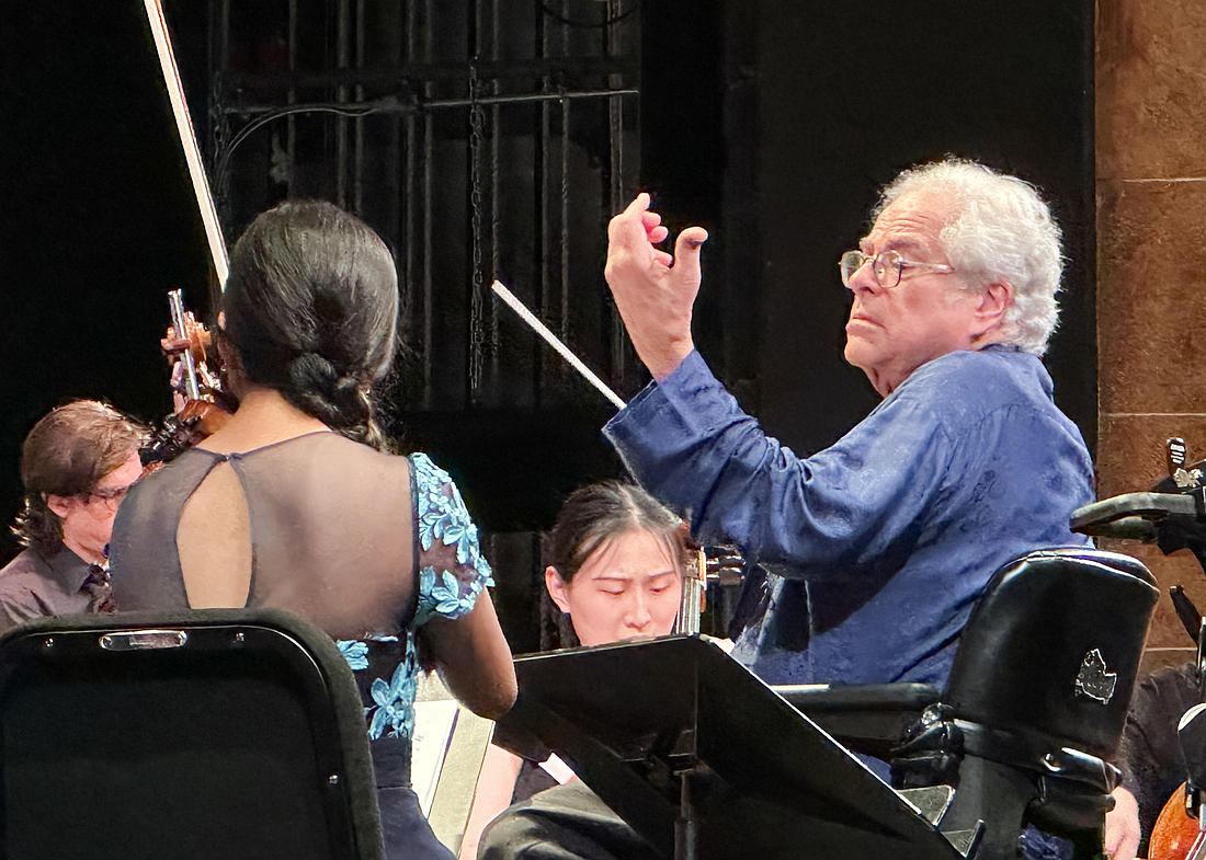 Itzhak Perlman conducts the PMP Winter Residency Celebration Concert in January 2024.