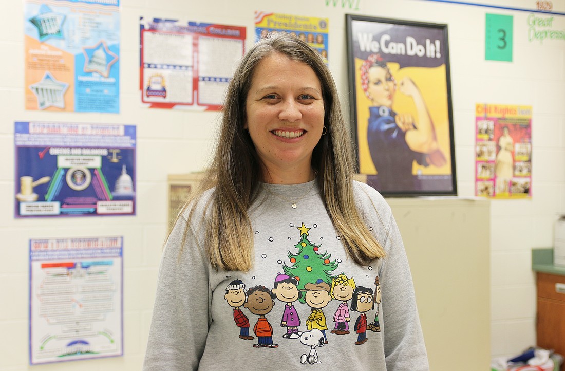 Ashley Martin, a seventh grade civics teacher at OBMS, is in her 10th year of teaching. Photo by Jarleene Almenas