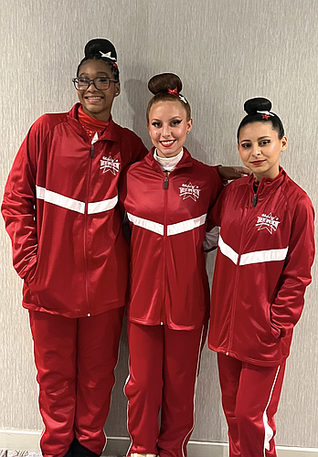 FPC Starlets Mya Wright, Brooke Berrios and Kaleigh Labazzetta performed in the Macy's Thanksgiving Day Parade. Courtesy photo