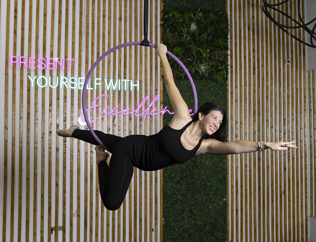 Jamie Van Cuyk weekly class for aerial hoops at the A&G Dance Academy in St. Petersburg.