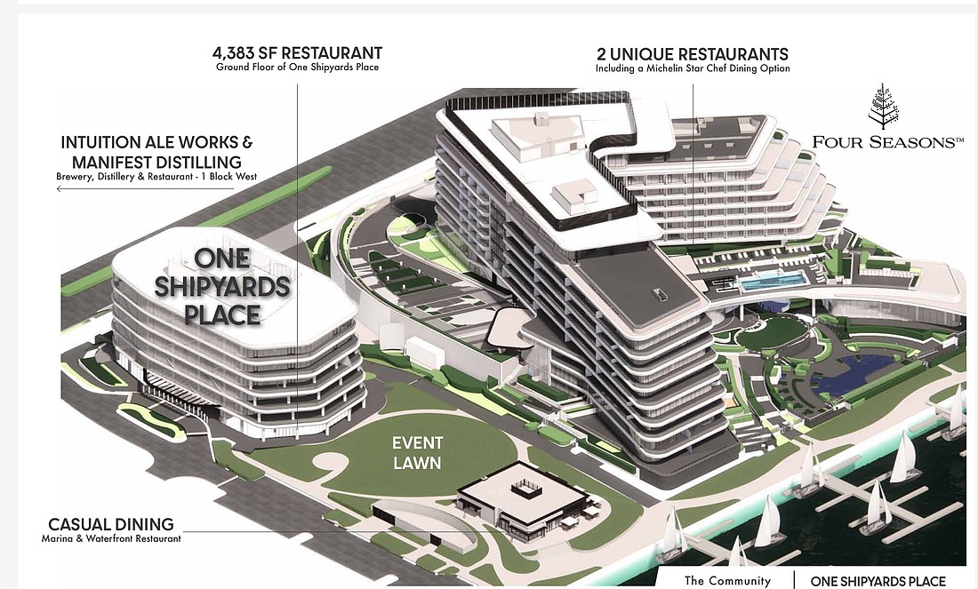 One Shipyards Place is near the Four Seasons Hotel & Residences, also under construction.