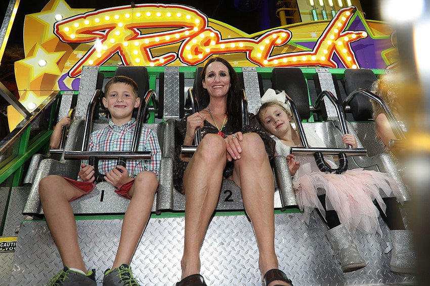 Addison Glidden, mom Shannon and sister Felicity get ready for the Rock Star ride.