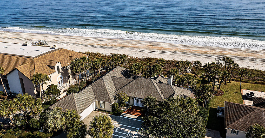 The 4,219-square-foot oceanfront home at 697 Ponte Vedra  Blvd. has four bedrooms and four full baths.