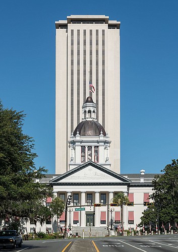 An east view of both the historic and the current Florida State Capitols in Tallahassee. Photo courtesy of Wikimedia Commons