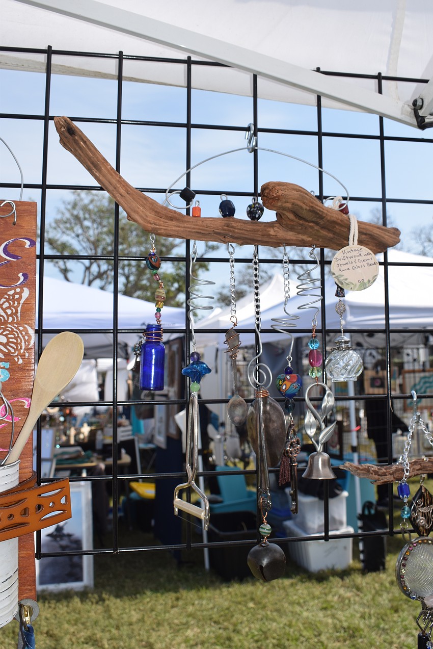 Debbie Lemieux uses repurposed items to make suncatchers and other trinkets to sell at Market on the Key.
