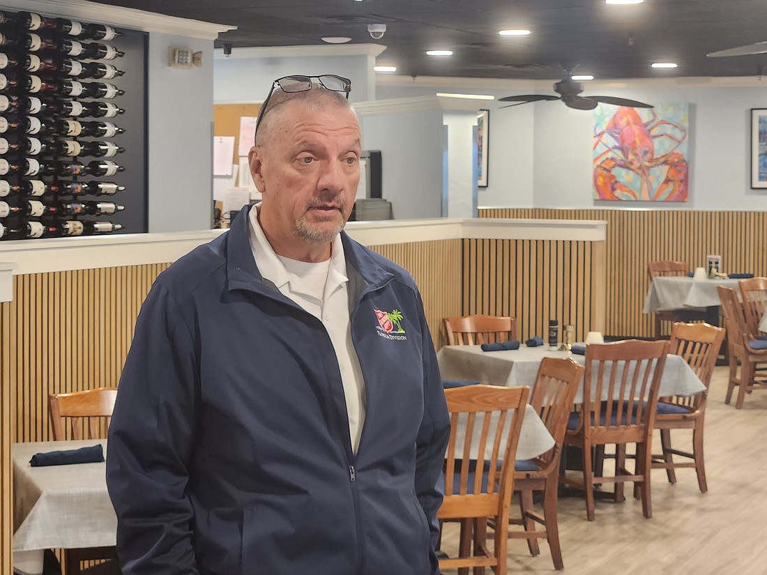 Salvation Army Captain, Jim Curry, speaks to the Longboat Key Kiwanis on Thursday Jan. 9, 2025.