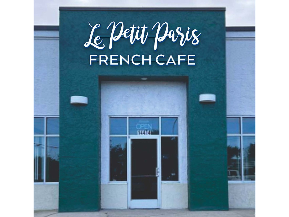 A rendering shows the Le Petit Paris French Cafe sign on the former PangeaKeto building at 11474 Beach Blvd.