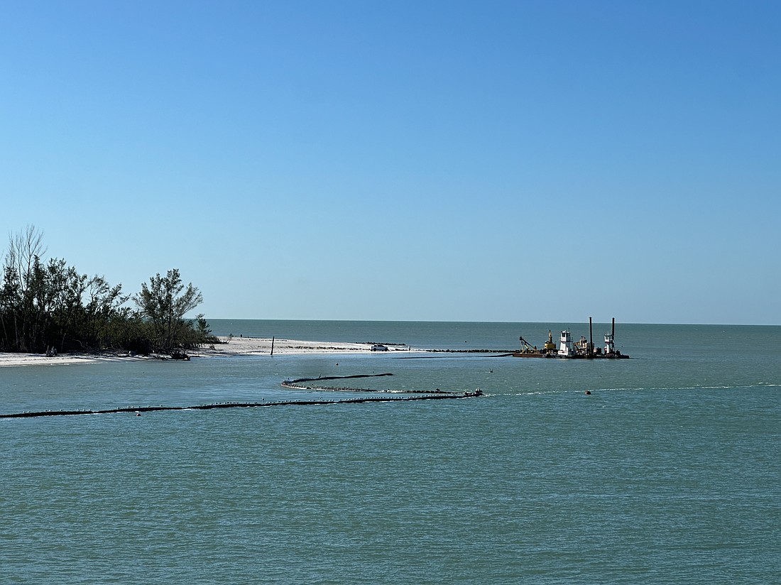 Sand is dredged from the Longboat Pass channel to be utilized in the Gulfside Road beach nourishment project.