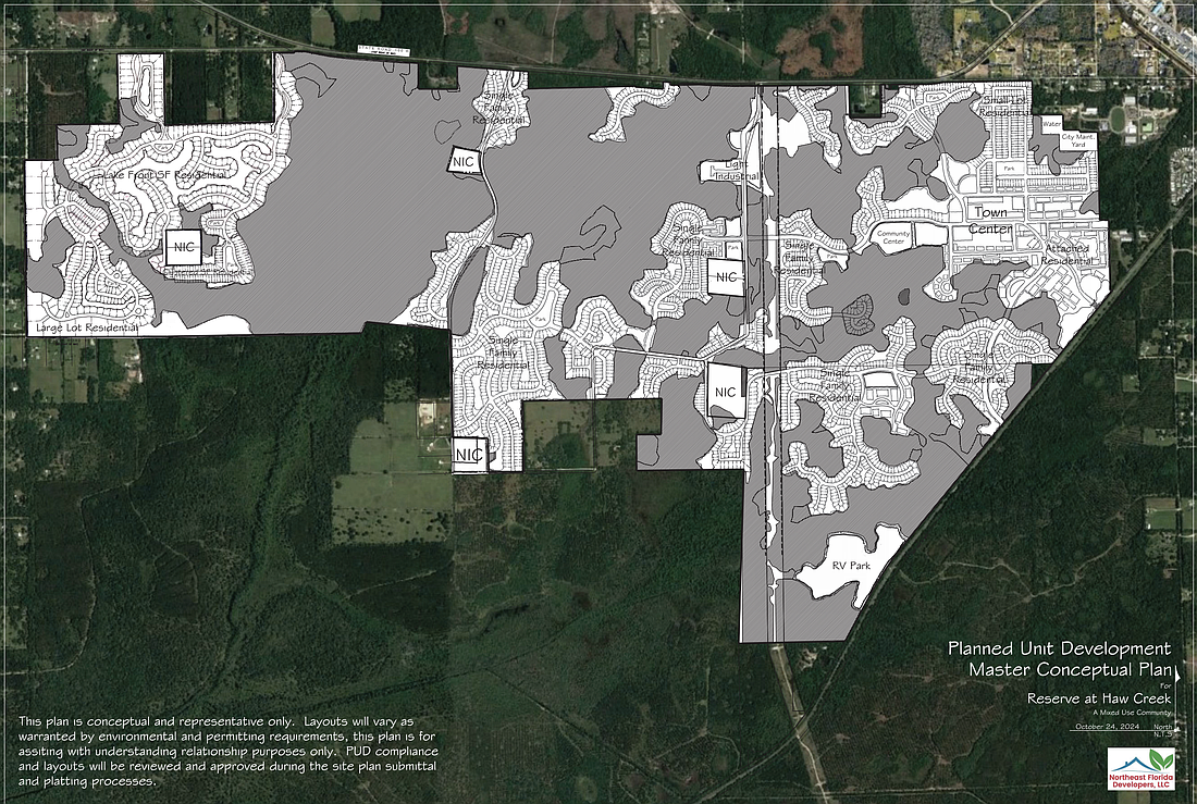 Reserve at Haw Creek could be composed of between 6,000 and 8,000 homes at build-out. Map courtesy of the city of Bunnell/Planning, Zoning and Appeals Board agenda