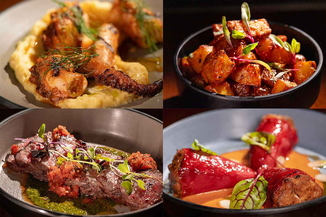 Pulpo, patatas bravas, picanha and piquillos rellenos are on the menu at Beso.