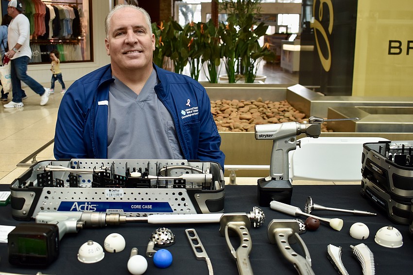 Director of Surgery Services John Hall says hip replacement surgery can be less intimidating if people see the instruments before entering the operating room.