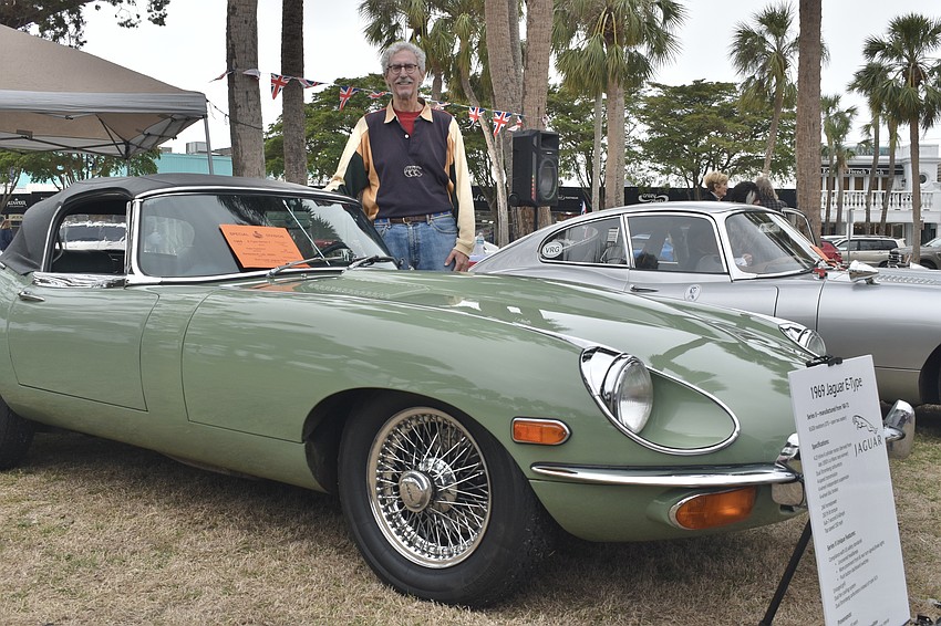 Peter Goldreich of Sarasota displays his 1969 Jaguar E-Type Series II