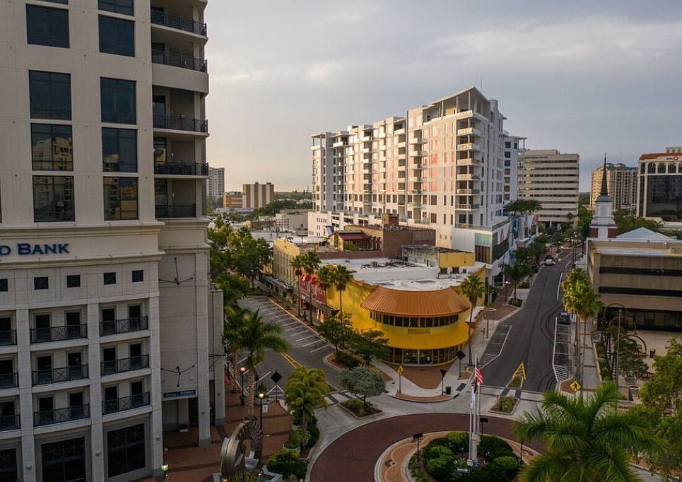 The connected buildings at 1400 and 1410 Main St. in downtown Sarasota were bought by local investor Eric Baird.