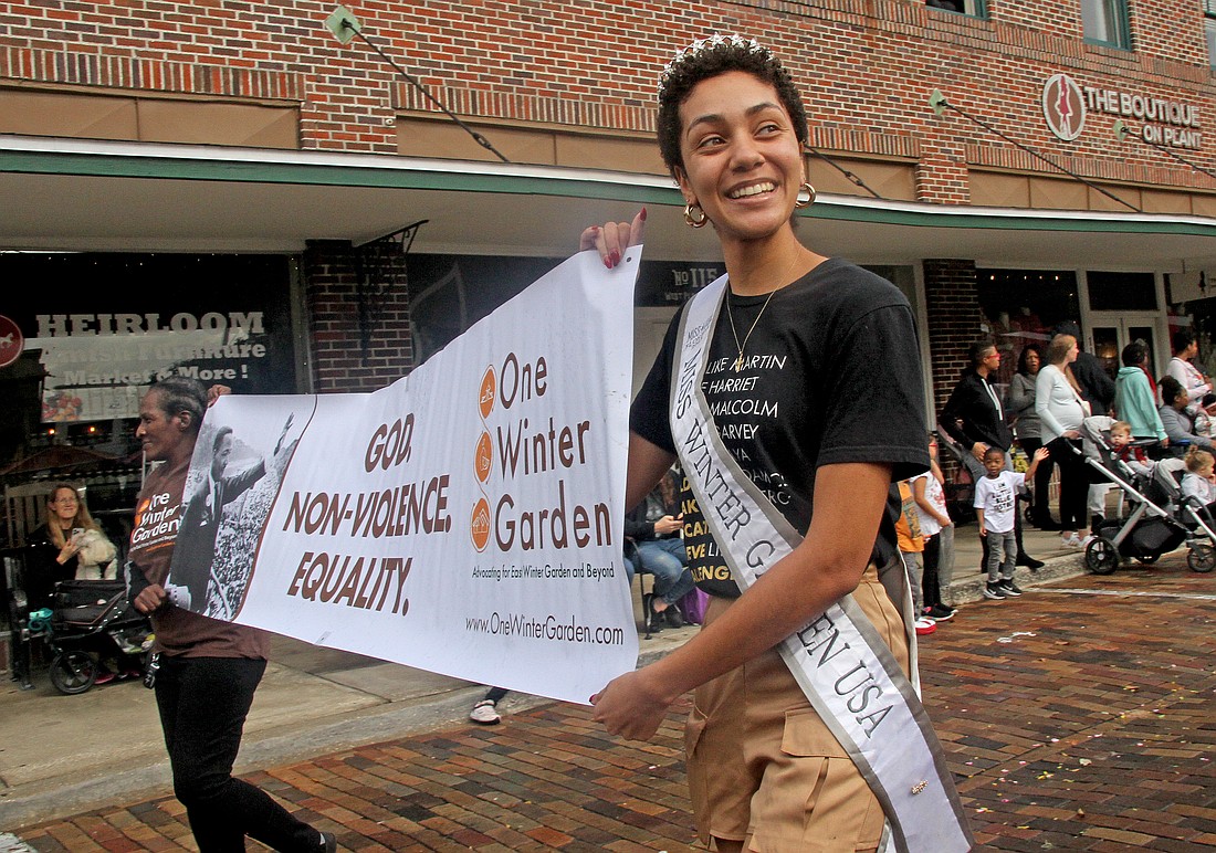 Erika FeazellÂ represented One Winter Garden in this yearâ€™s Winter Garden parade.