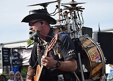 Marc Dobson, the "One Man Band," roamed around the Manatee County Fairgrounds while playing a variety of instruments Jan. 18, 2025.
