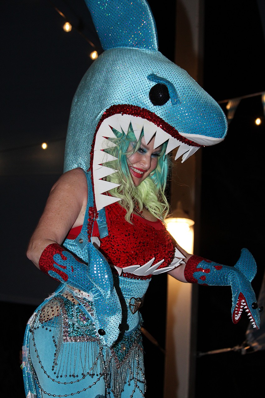 Cirque Vertigo performers milled among the Sharktoberfest attendees.