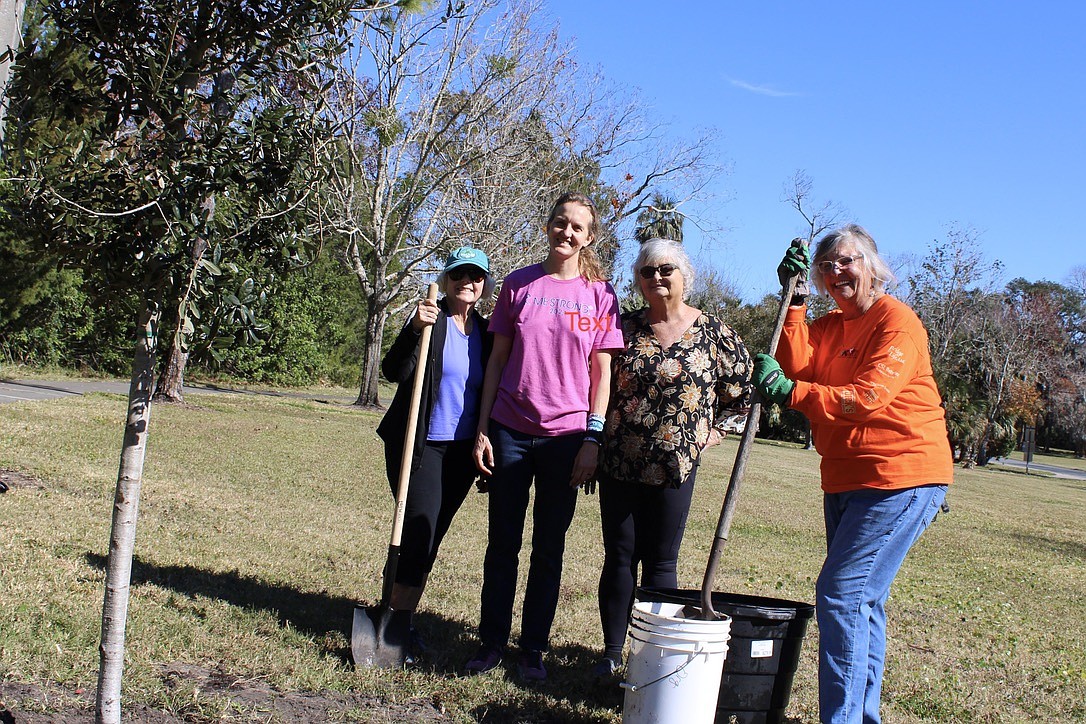 DAR Conservation Committee Chair Lorelei Hosler and members Cory Trustee, Diane Zimmerman and Joy Tedder. Courtesy photo