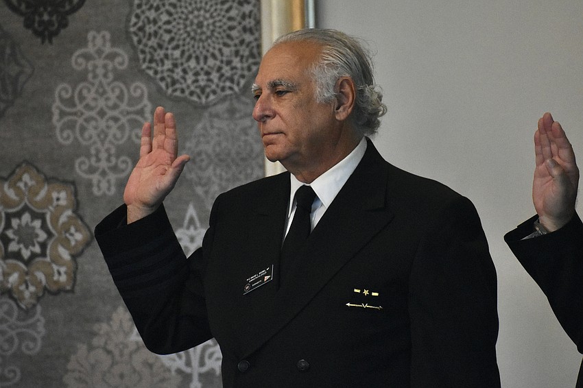 David Siesel, a member of the new Bridge, is sworn in.