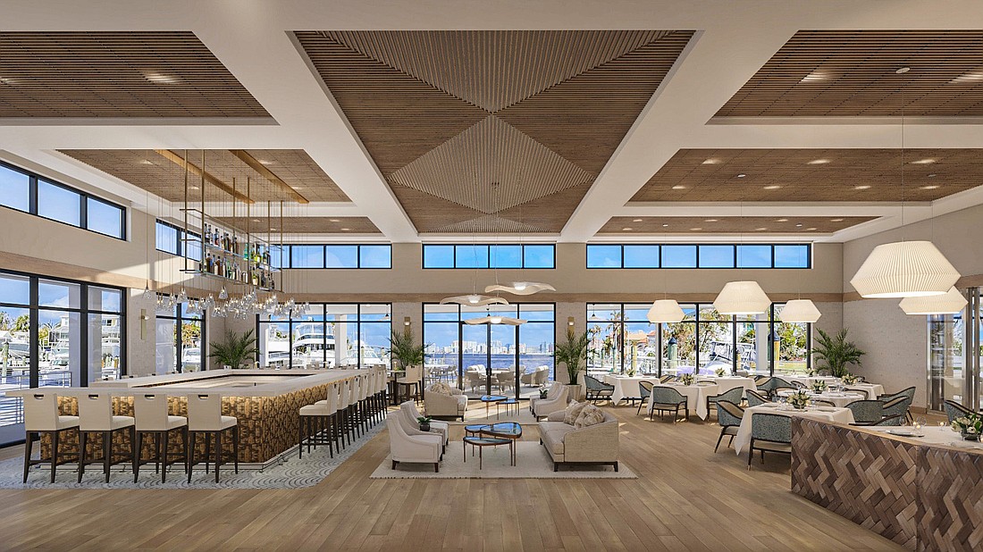 A rendering of the new dining room at the Bird Key Yacht Club.