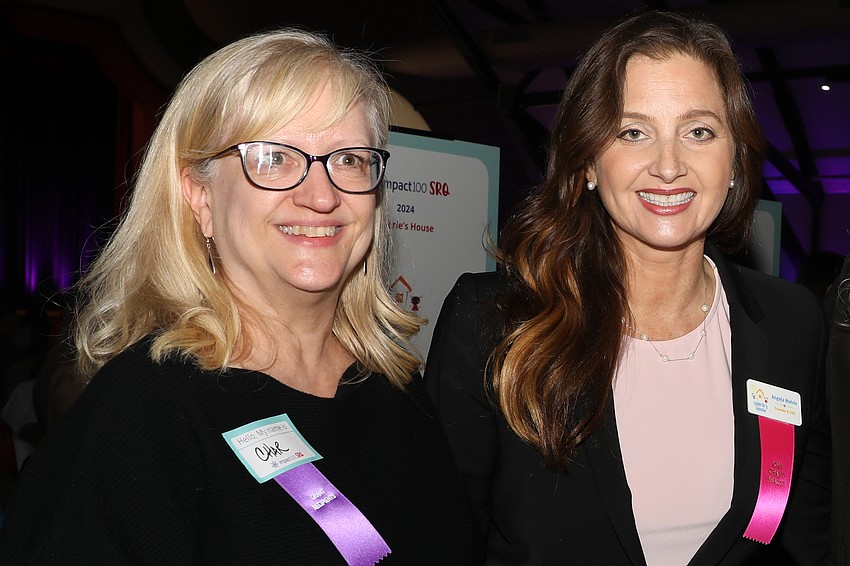 From Valerie's House, a grant  winner, are Char Young and Angela Melvin.