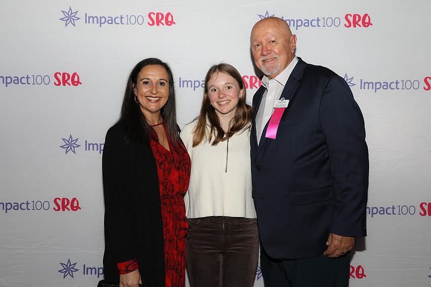 Jennifer Mitchell, Emma Schwarzbauer and Zoltan Karpathy with Circus Arts Conservatory, which won a grant.