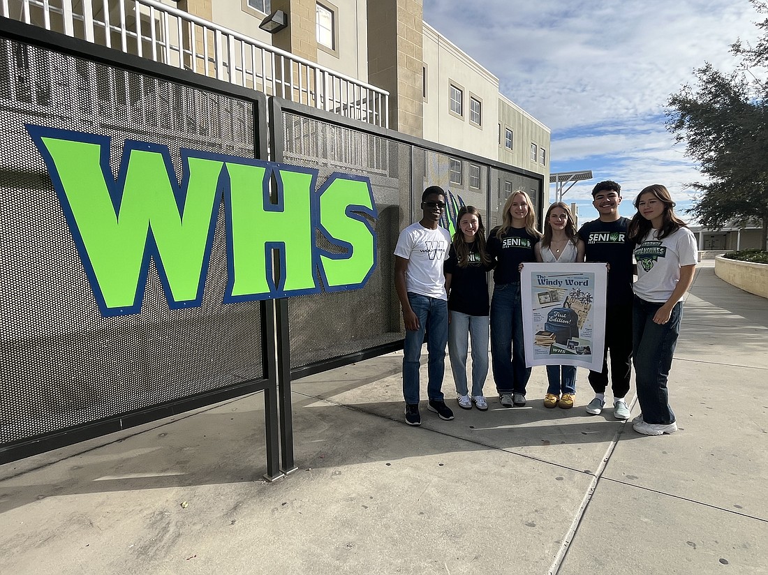 Editorial Board members Nathaniel Jocelyn, Sophia Scherer, Charlie Dudek, Eleanor Barber, Bernardo Geaquinto and Sophia Strelecky want “The Windy Word” to be a platform for students to express their creativity and make their voices heard.