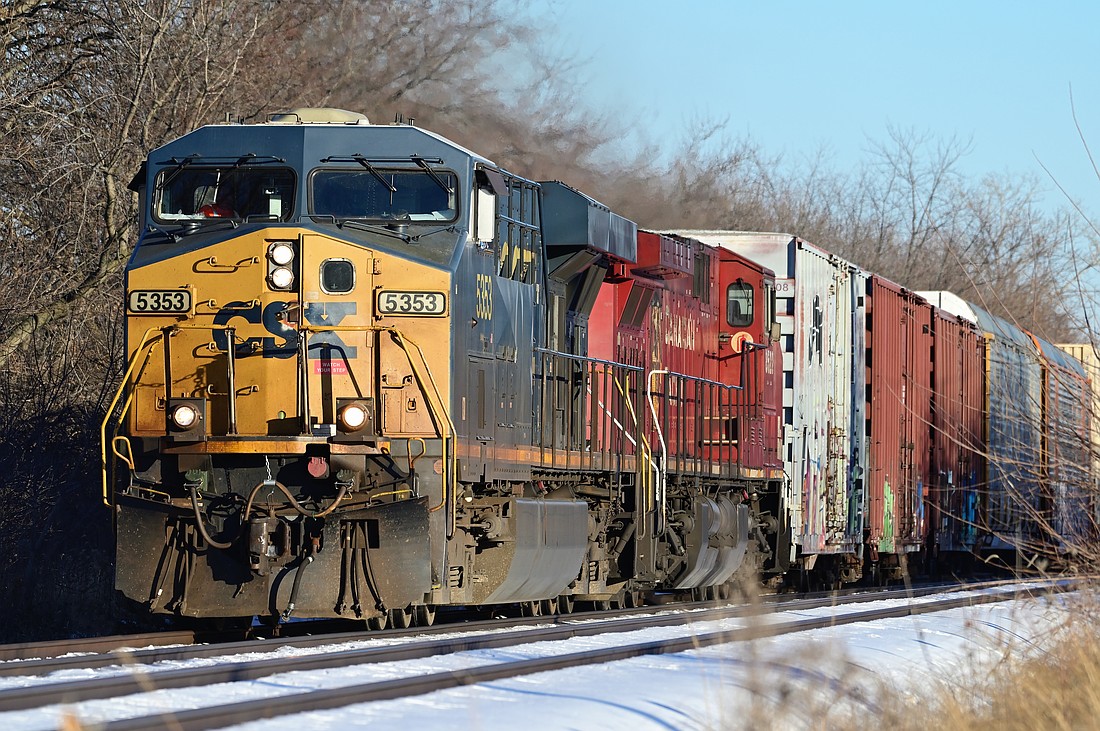 CSX traffic has been impacted by weather, including snow and hurricanes.