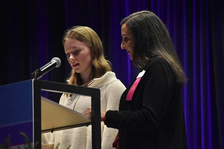 Senior Emma and Jennifer Mitchell speak on behalf of The Circus Arts Conservatory.
