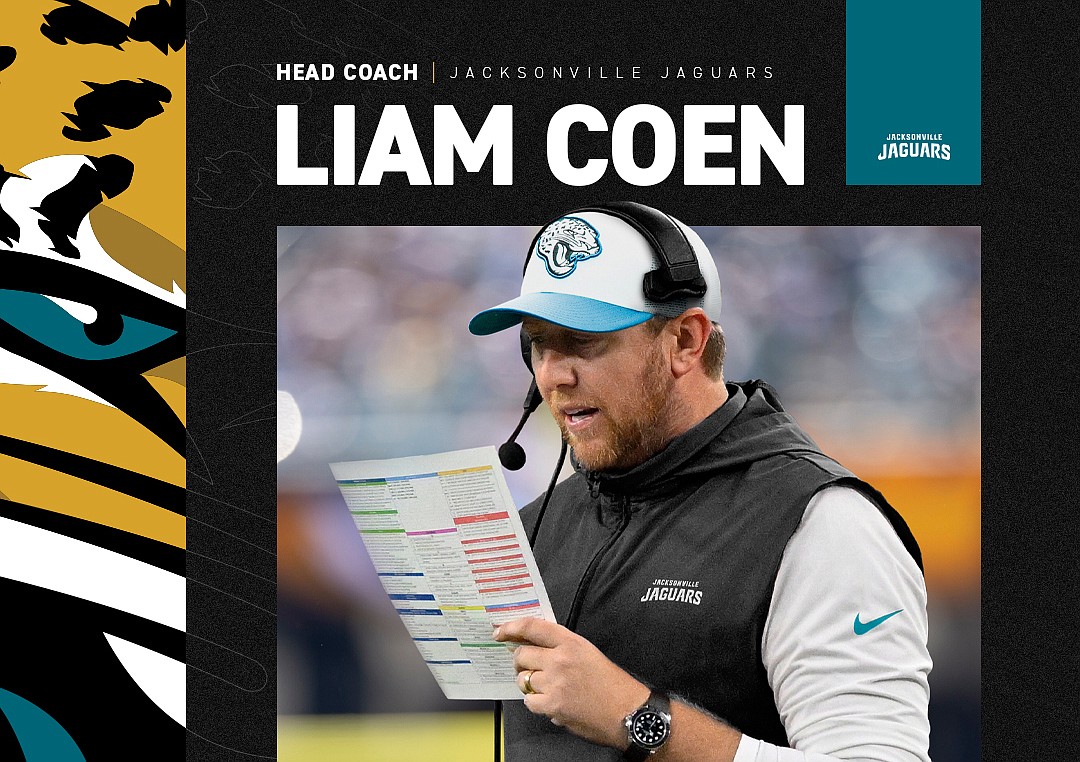 The Jacksonville Jaguars named Liam Coen its next head coach.