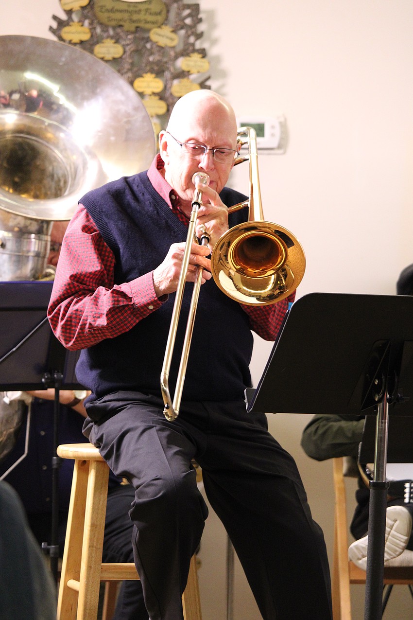 Charles Bornemann solos on his trombone.