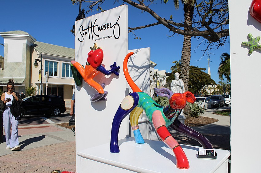 Scott Causey's sculptures greet festival goers.